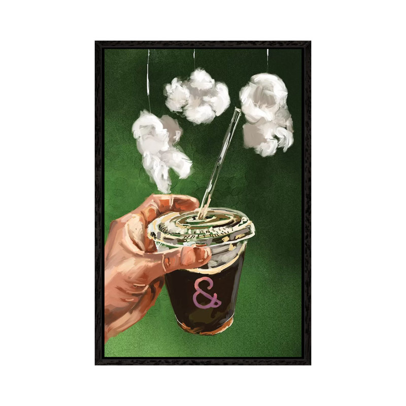 Coffee To Go by Sunflowerman - Gallery-Wrapped Canvas Giclée on Canvas, Black Framed, 66.04 cm H x 45.72 cm W