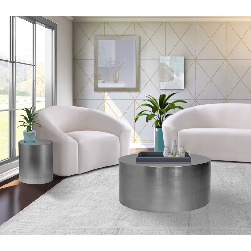 Table de bout cylindrique, Argent