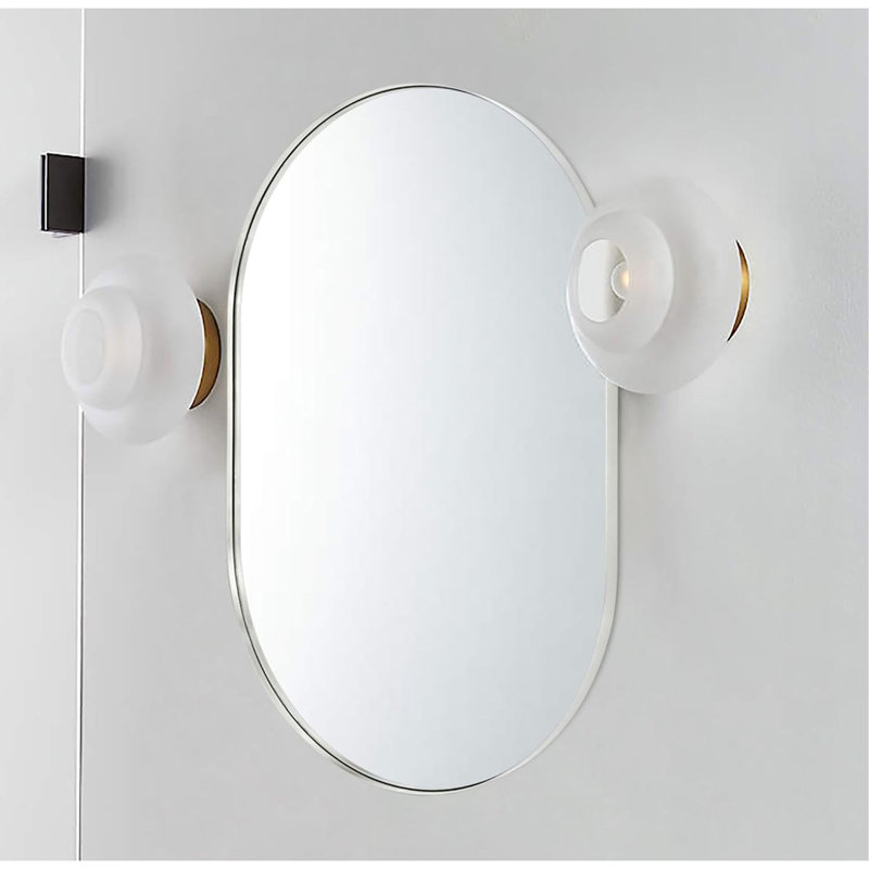 Miroir d'appoint Rauch, Argent argent, 33 po x 20 po, Ovale