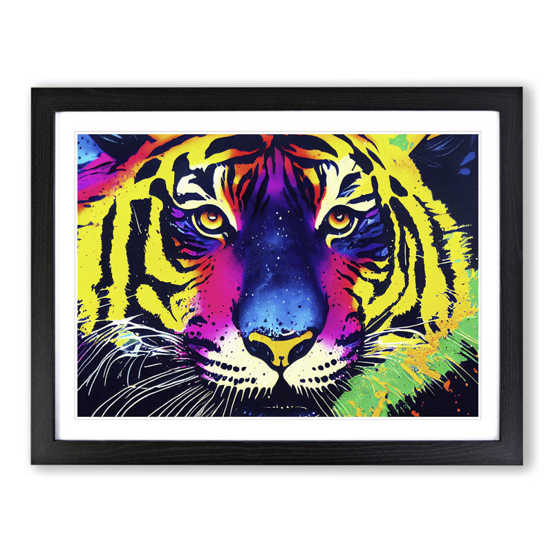 Tiger Splash Vol.2 Abstract - Single Picture Frame Painting, Black Framed, 46cm H x 64cm W x 2cm D