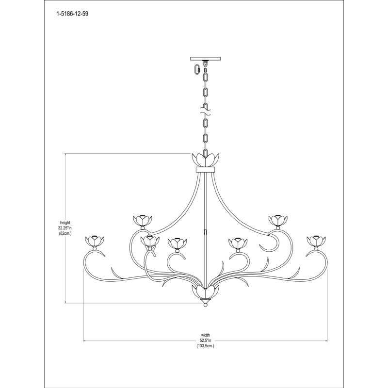 Muse 12-Light Chandelier in French Gold and White Cashmere by Breegan Jane