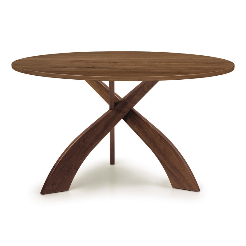 Entwine Dining - Round Fixed Top Table, 30" H x 54" L x 54" W, Natural Walnut, Natural Walnut