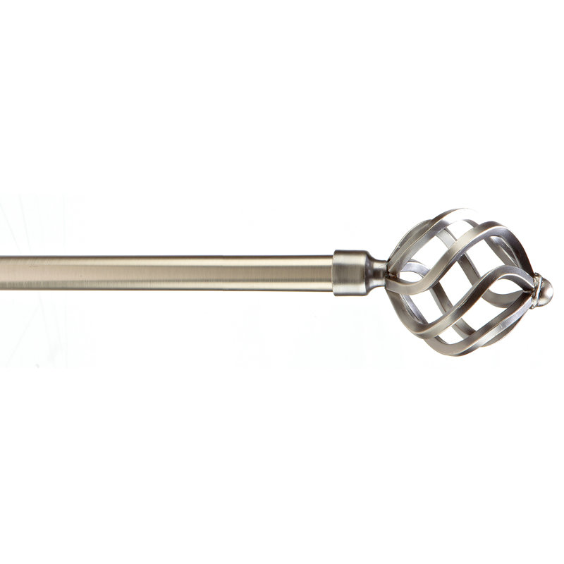 Eckard Adjustable Single Curtain Rod, 6.85" H x 53.74" W x 9.72" D