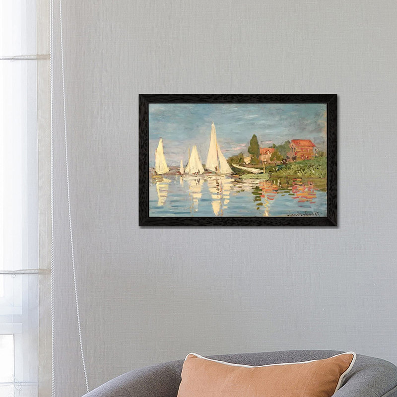 Claude Monet - Print on Canvas, 152.5 cm H x 101.5 cm W, Black Framed