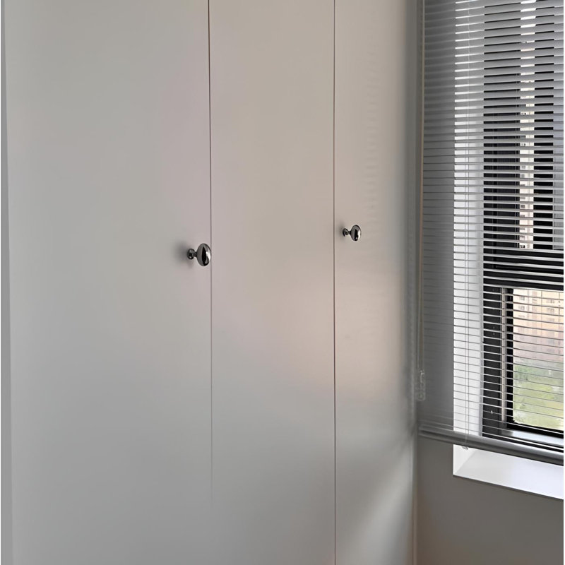 Poignée en laiton argenté, poignée d'armoire à un trou