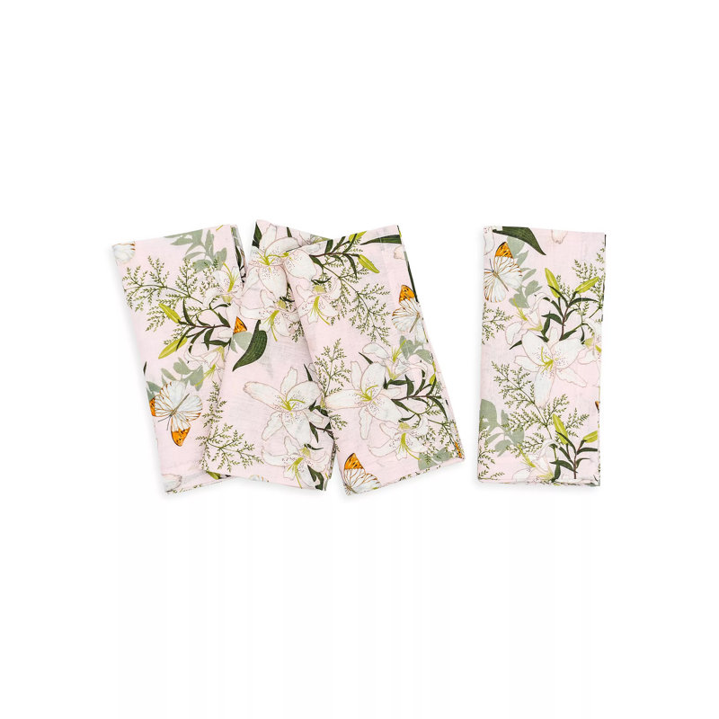 Floral Linen Square Napkins