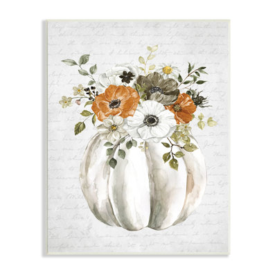 Festive, bouquet de fleurs, citrouille, mots cursifs sur fond noir, estampe numérique encadrée, art texturé par lettres et lignes