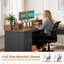 Bureau en L 63 po avec tiroirs, bureau d'ordinateur de coin Farmhouse-134670881