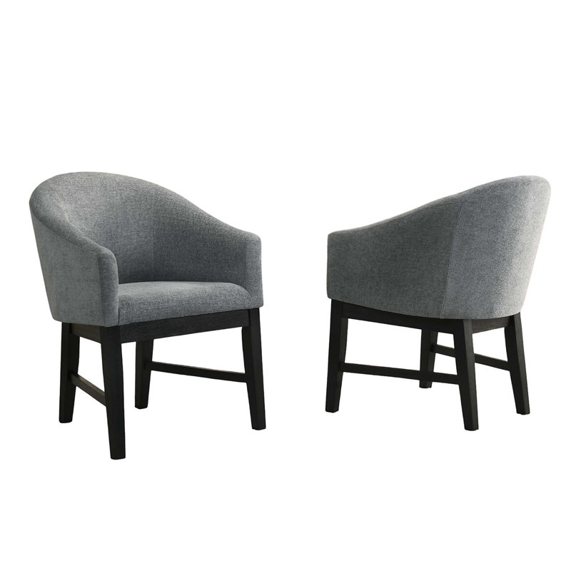 Ensemble de 2 chaises de salle à manger en tissu Barrel