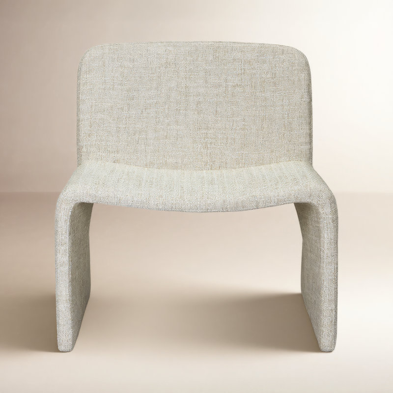 Ella Slipper Chair, Heather Beige Basketweave
