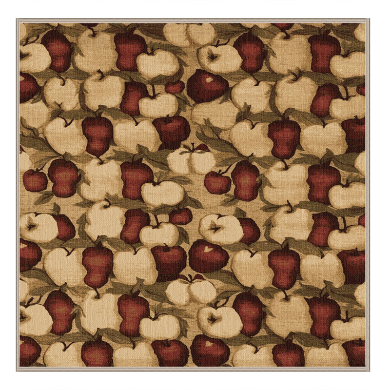  Tapis lavable en grappes de pommes, Carré 5 pi