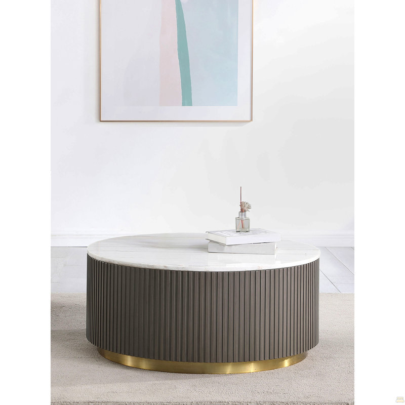 Table basse ronde à plateau en marbre