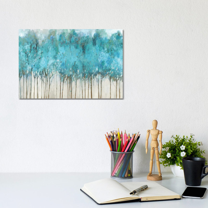 Teal Whisper by Allison Pearce - Wrapped Canvas Gallery-Wrapped Canvas Giclée, 20.32 cm H x 30.48 cm W
