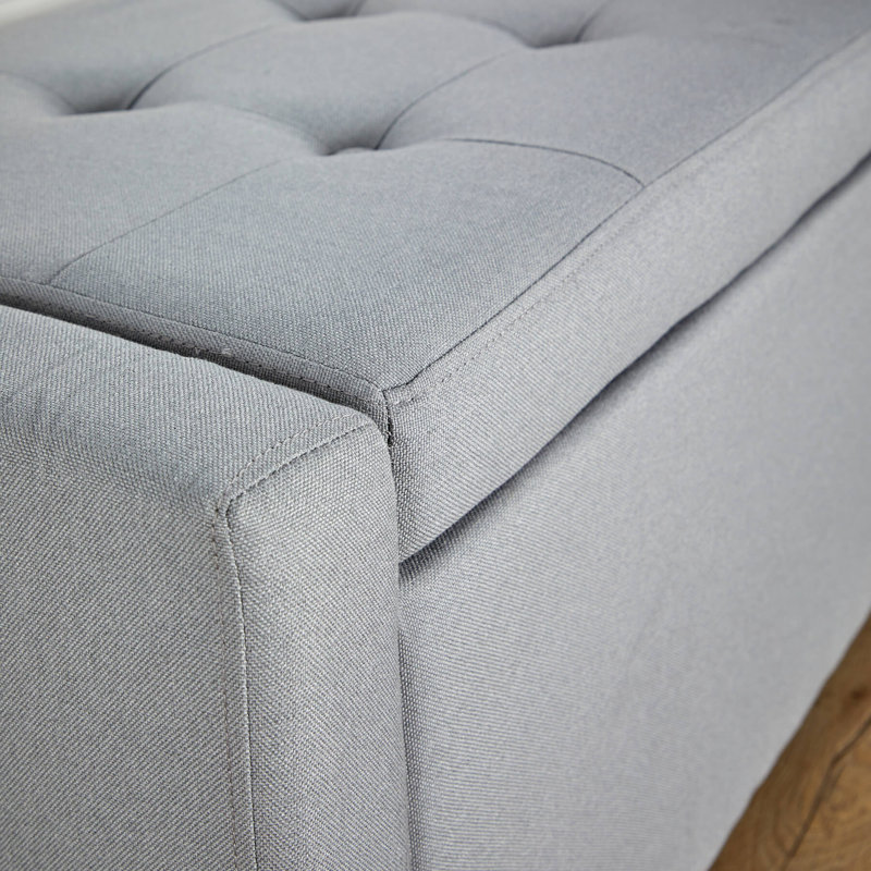 Starke Wide Rectangle Storage Ottoman, Grey