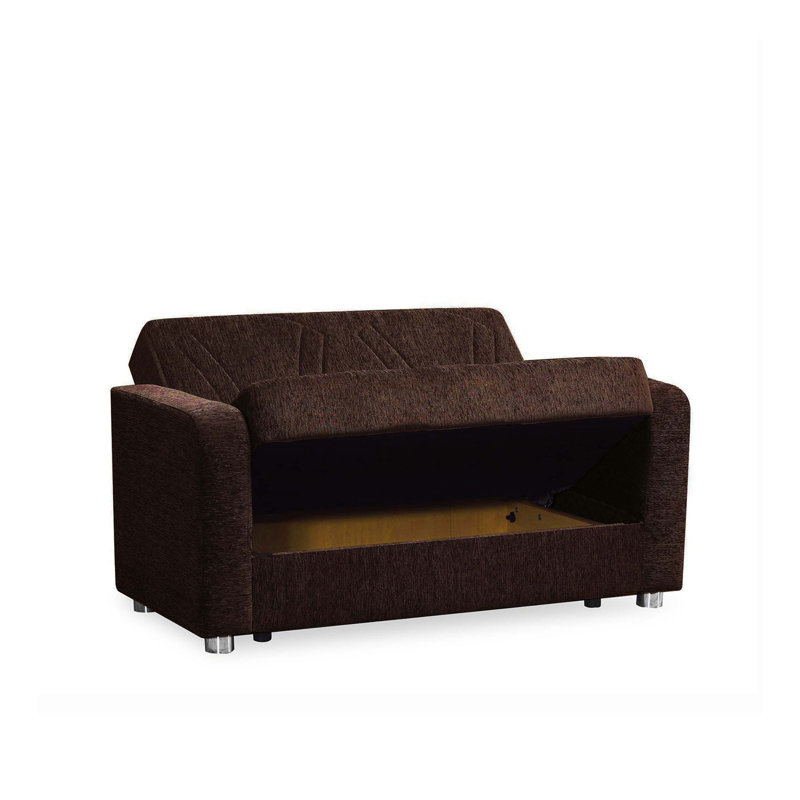 Causeuse convertible avec rangement Primenest Gravita, Marron foncé