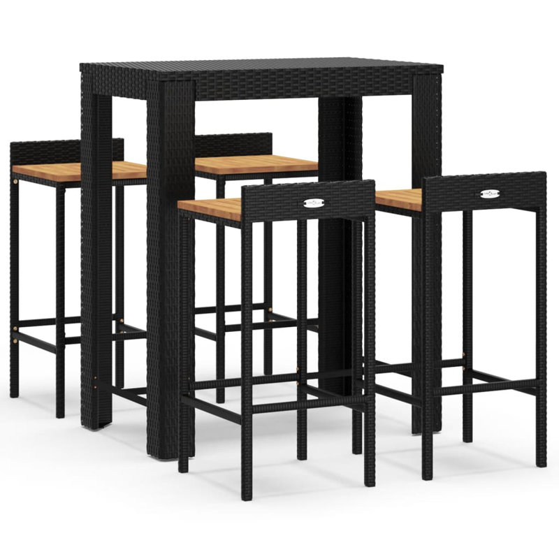 Vidaxl Garden Bar Set Black