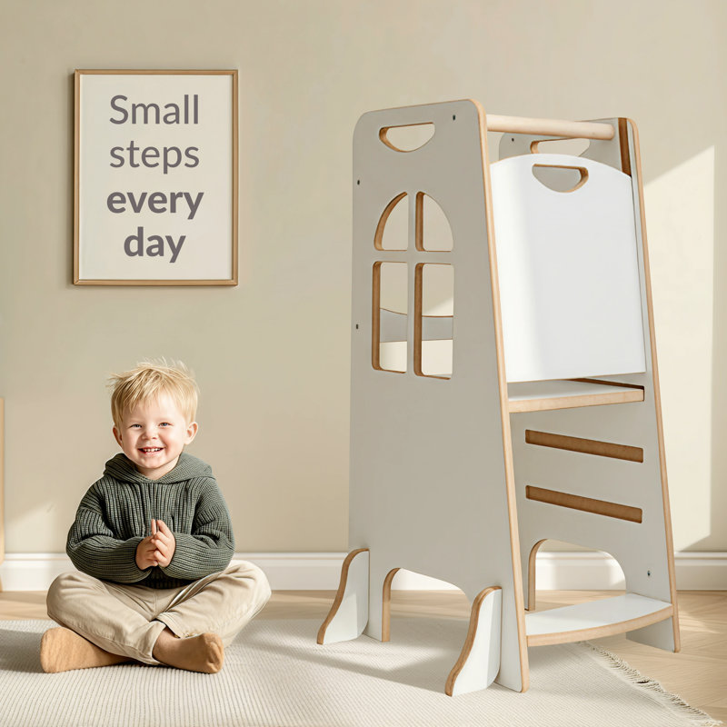 Montessori Learning Tower Wooden With 3 Adjustable Heights