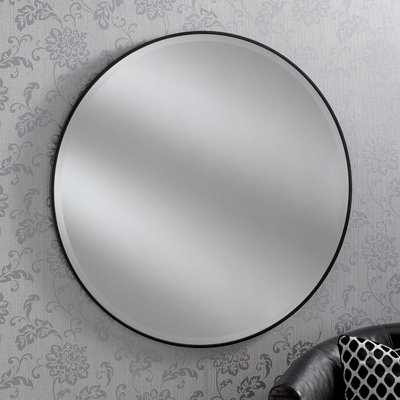 Arjay Wood Round Wall Mirror