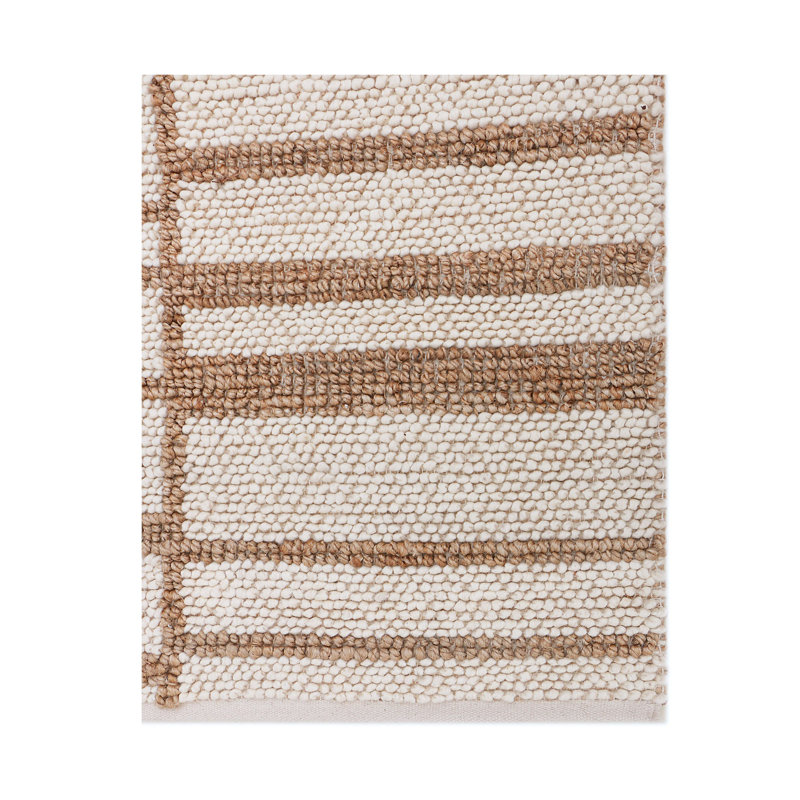 Tapis naturel en laine tissé à la main, Rectangle 9 pi x 12 pi