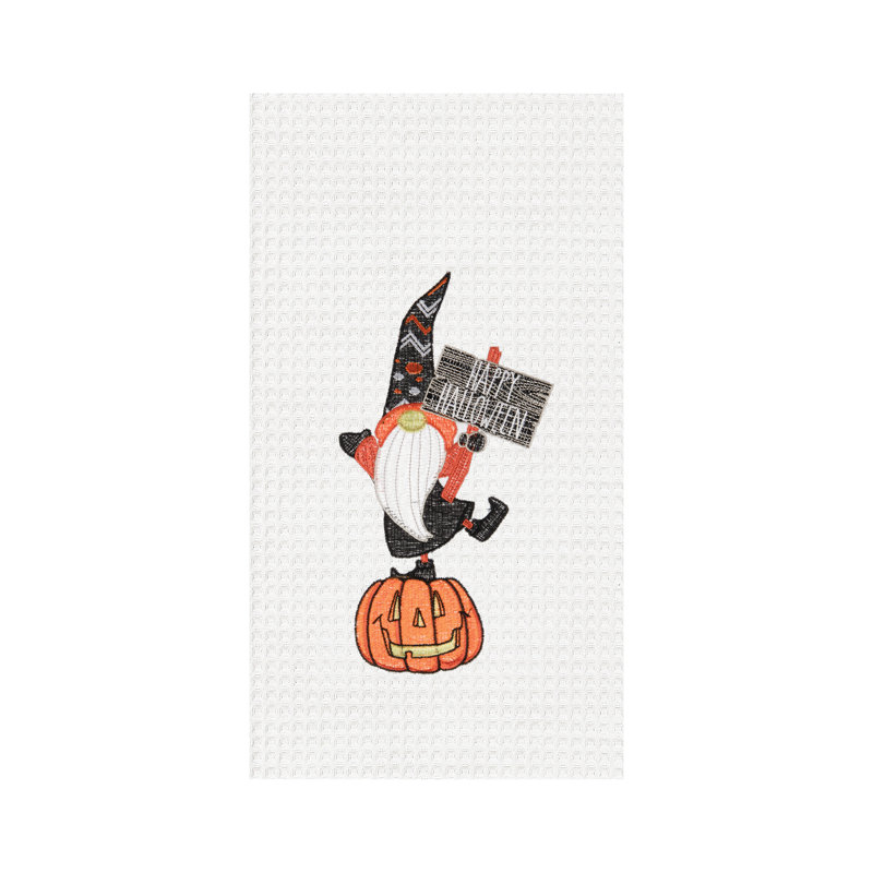 Serviette de cuisine Halloween en coton à broderies gaufrées