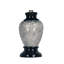 Lampe de table haute 13 po en céramique, en forme d'urne avec finition noire, abat-jour en lin