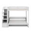 Lit mezzanine double très grand avec escalier de rangement et lit escamotable double