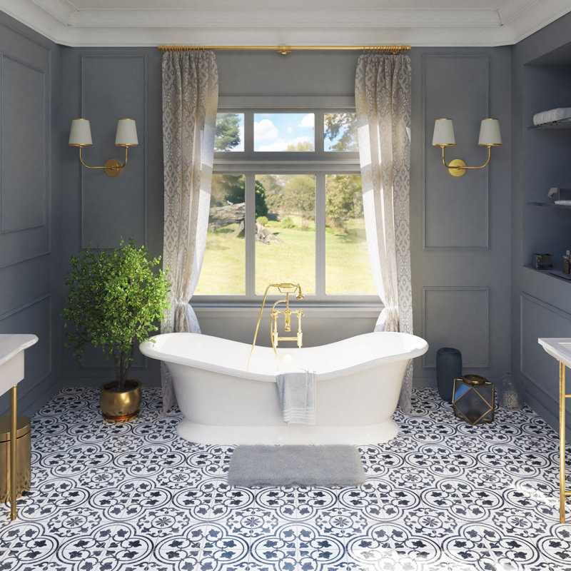 Merzoni 18" x 18" Porcelain Patterned Wall & Floor Tile