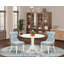 L'ensemble de table de cuisine 3 pièces comprend une table de salle à manger ronde avec Dropleaf et 2 chaises de salle à manger Parson en tissu de peau de daim, 42 x 42 pouces, acajou-1307738553-1307738552-1307738558