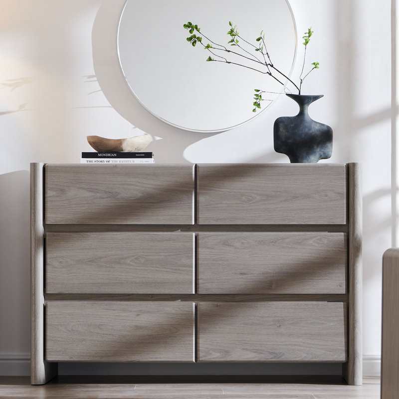 Commode 6 tiroirs Bolanos, Gris