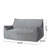 Velveteen 2 Seater Oversized Bean Bag Chair With Armrests, Gray-609750581