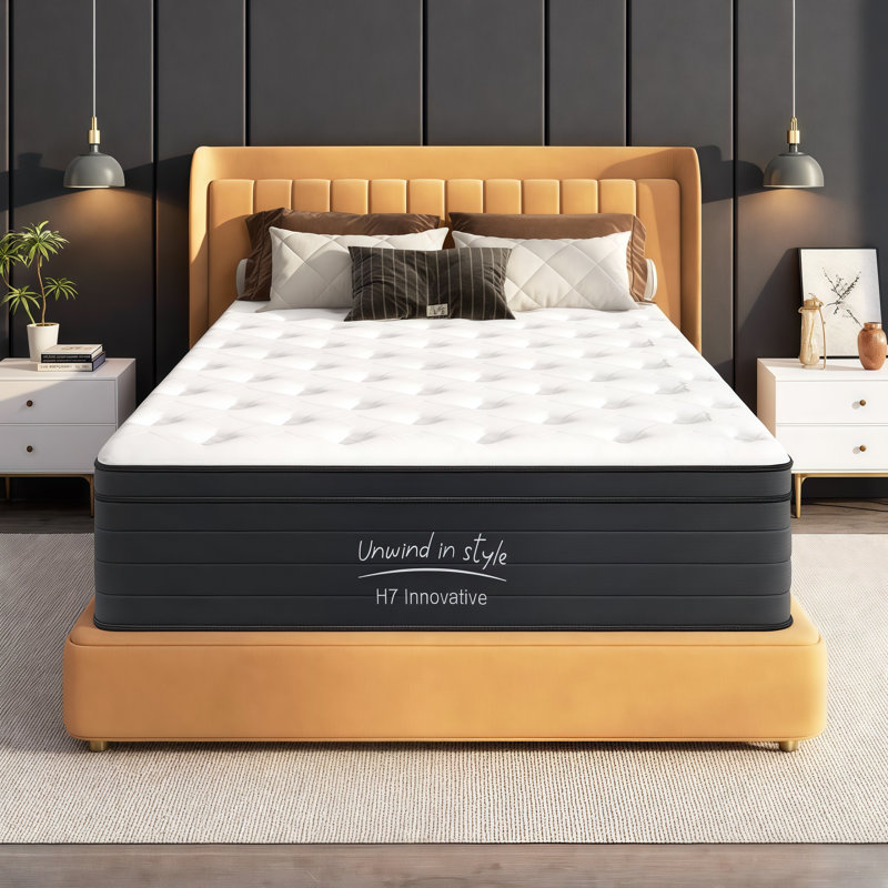 LUMERIS 10" Medium Firm Hybrid Mattress with Individually Pocketed Coils, Memory Foam, Motion Isolation & Breathable Cooling Comfort