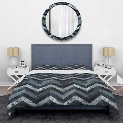 Ensemble de housse de couette à chevrons gris et noir Glamour II - Glam