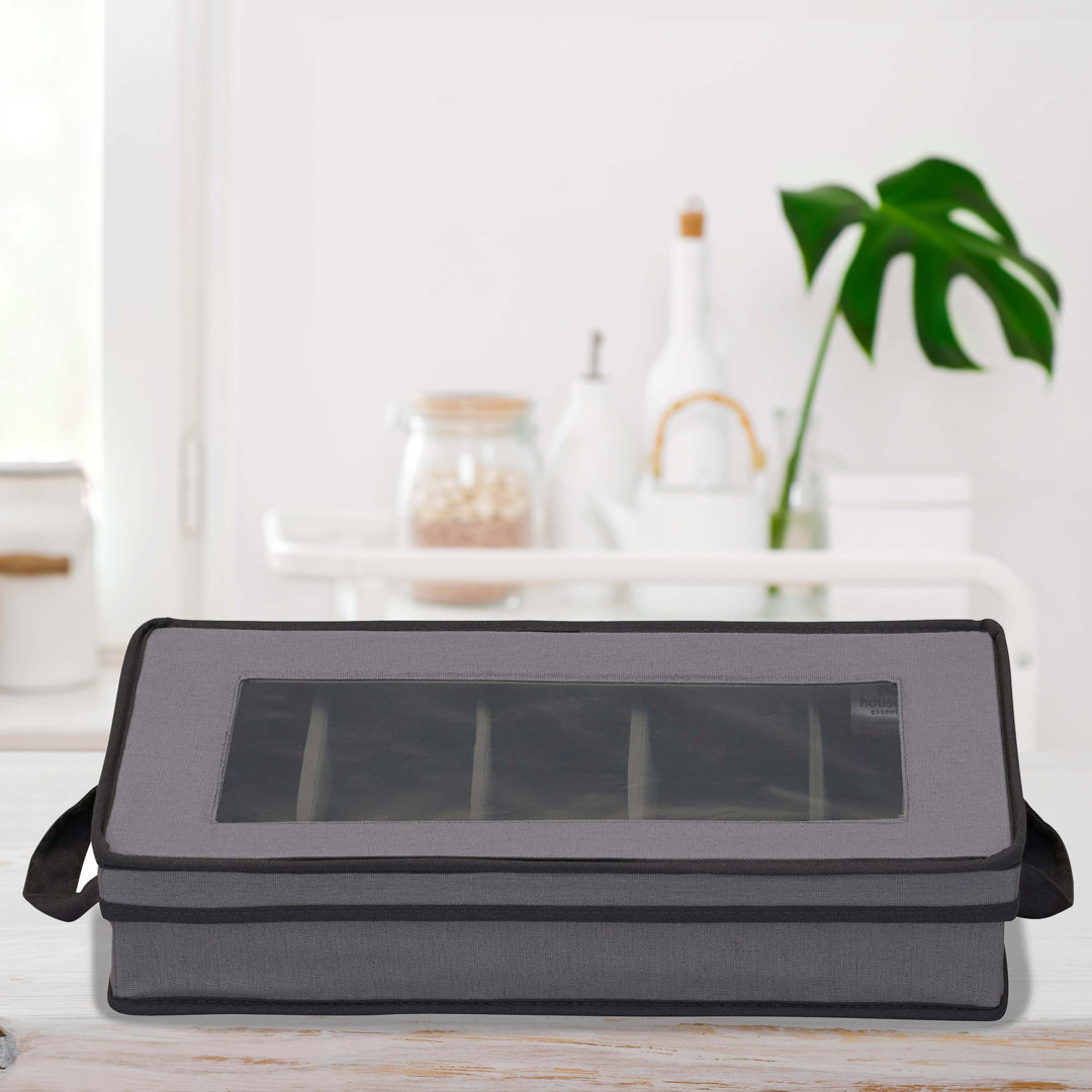 Bisceglia Windowed 5 Compartment Foldable Stemware Storage Ebern Designs 