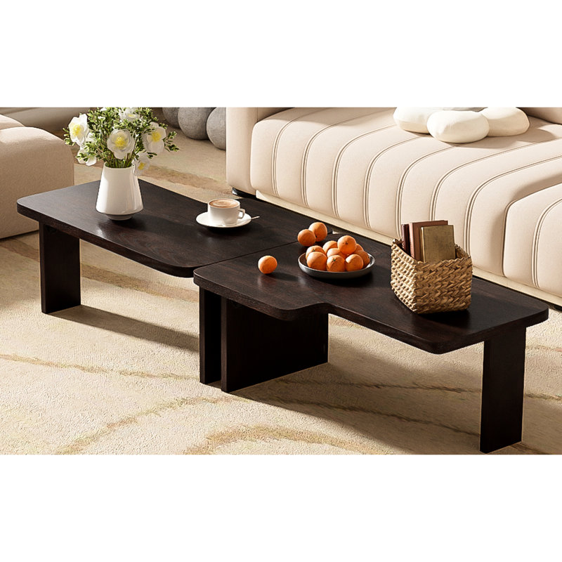 Table basse rectangulaire, épissure minimaliste, matériau, salon, capacité de 25 lb, épissure moderne facile à construire, surface, installation rapide de 25 lb