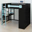 Structure de lit contemporaine avec bureau et garde-robe combinés, rehaussée par une atmosphère à DEL programmable-767788555