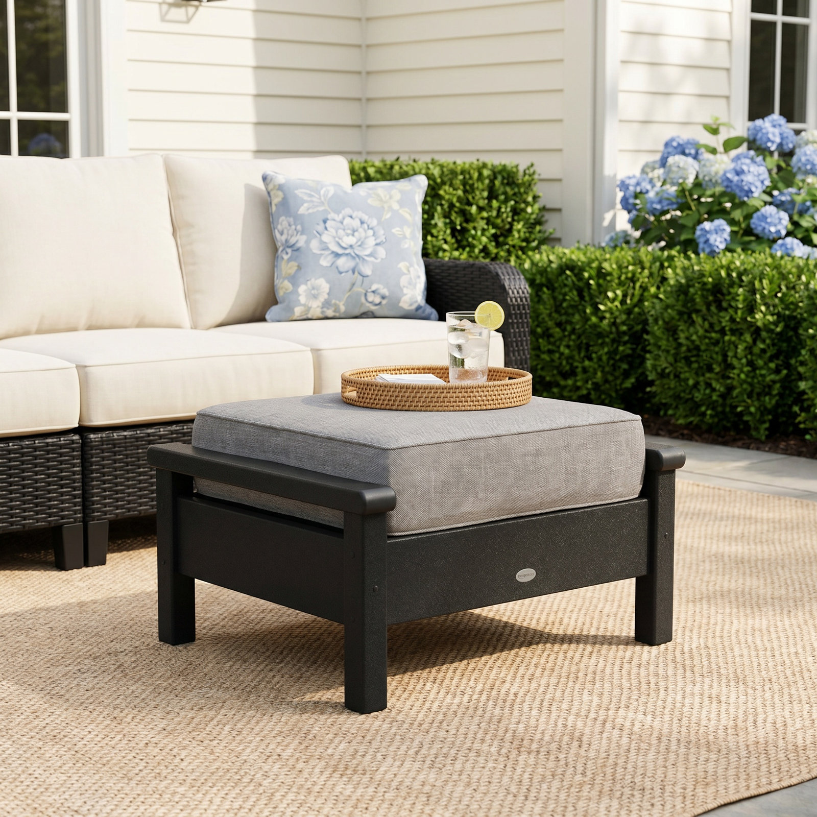 POLYWOOD® Harbour Patio Ottoman, Grey Revolution®