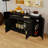 Wooden Sideboard with Storage Shelves and Drawers-190218171