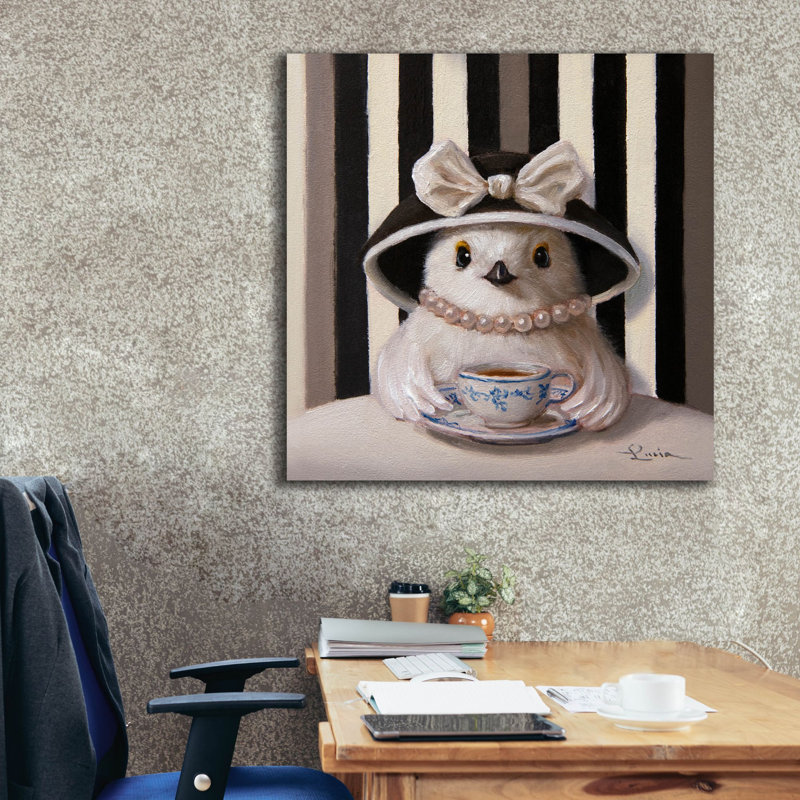  «Chicka Tea» par Lucia Heffernan, art mural sur toile, 37 po x 37 po, H 37 po x l 37 po