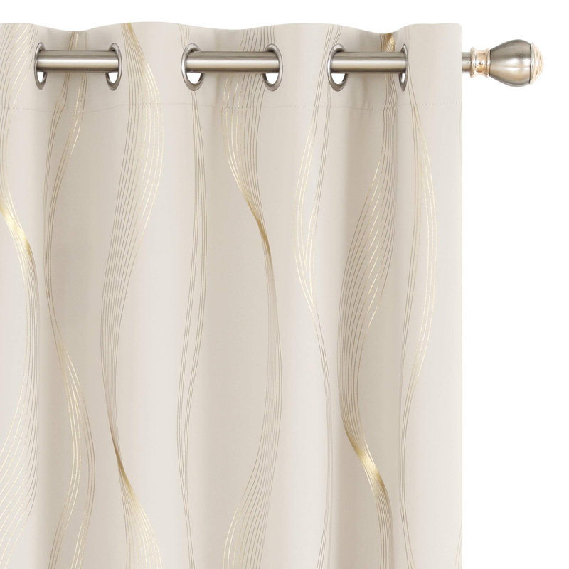 Paire de rideaux Givonni, L 42 po x L 95 po, Beige clair