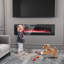 Foyer électrique ultra-mince, radiateur encastré mural et encastré avec télécommande, 5100 BTU, modes flamme et cristal en 12 couleurs, minuterie, mode veille-1618701315