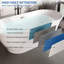 Baignoire autoportante 59/67 po en acrylique, baignoire ovale avec drain chromé en blanc-119761741