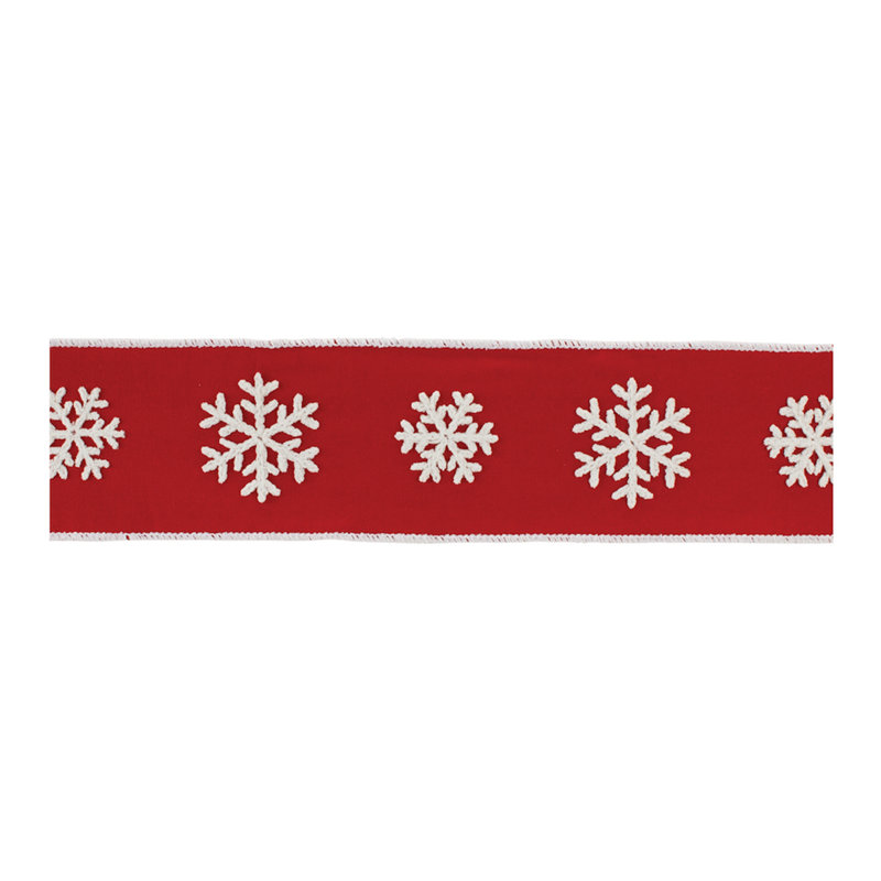 Ruban de flocon de neige des Fêtes 4 po x 5 verges