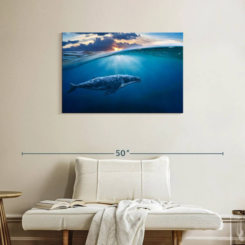 Brampt Blue Ocean Whale, 24" H x 36" W
