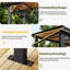 Pavillon de jardin 12 x 5 pi avec panneau en polycarbonate, auvent extérieur toutes saisons avec toit en acier incliné