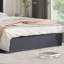 Structure de lit tapissier Annek avec rangement relevable, tête de lit à oreilles de H 40,9 po, lattes de bois et structure en métal, plusieurs tailles et options de tissu disponibles-1542673010-1542131019
