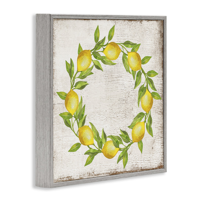  O lettre, couronne de citron, estampe numérique par Creatif Belle, H 12 po x l 12 po, Estampe numérique Farmhouse