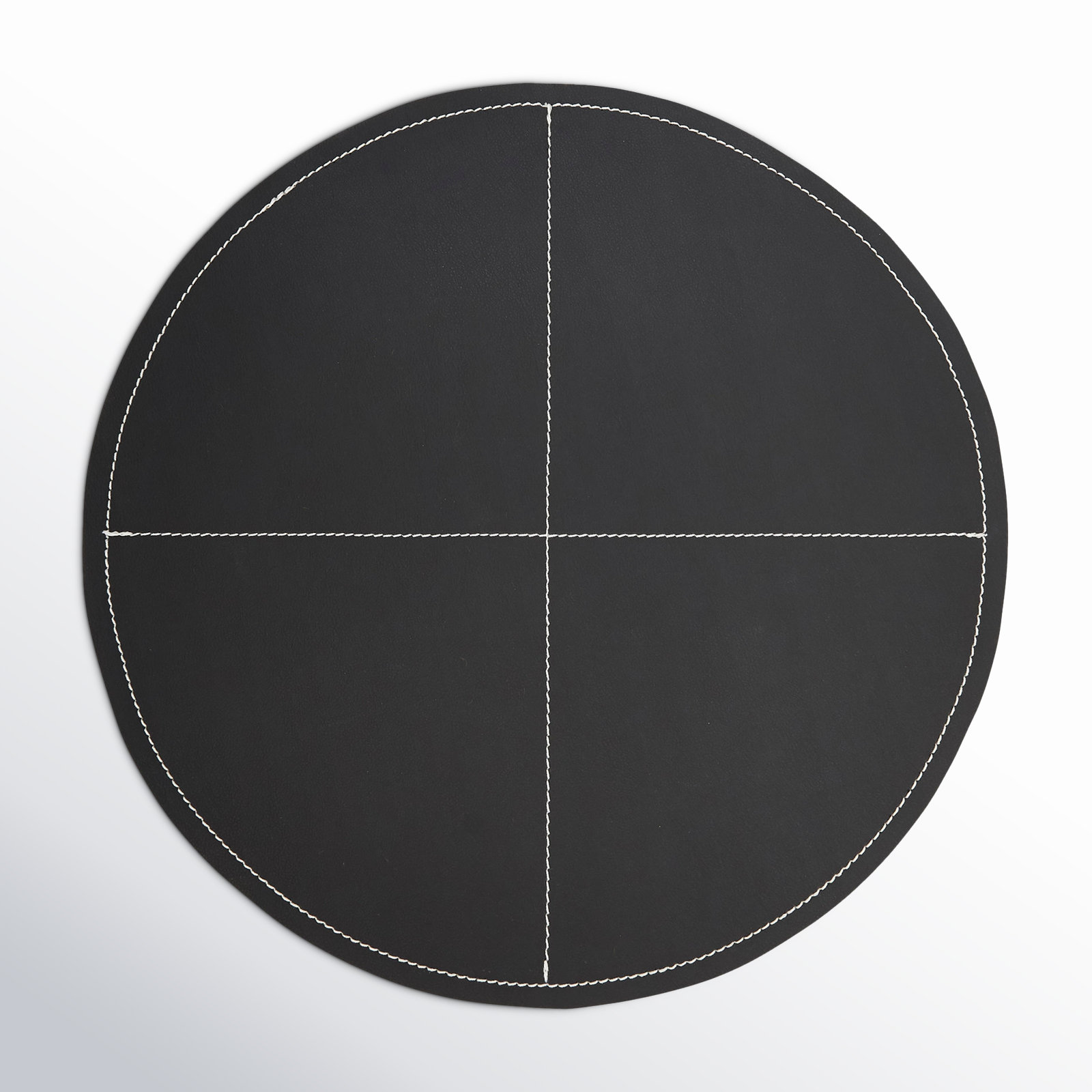 Calliope 100% Polyurethane No Pattern Round Placemat, Black