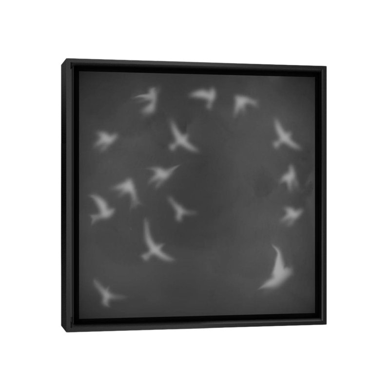 Albree Modern, vol d'oiseaux, impression sur toile, H 18 po x l 18 po x P 1,5 po, Toile avec cadre flottant noir, Non mat