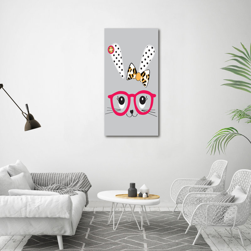Rabbit With Glasses - Wrapped Canvas Print