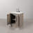 Overturf 30" Carrara White Marble Countertop Bath Vanity in Grey Oak with Faucet-1110349077-1091706881